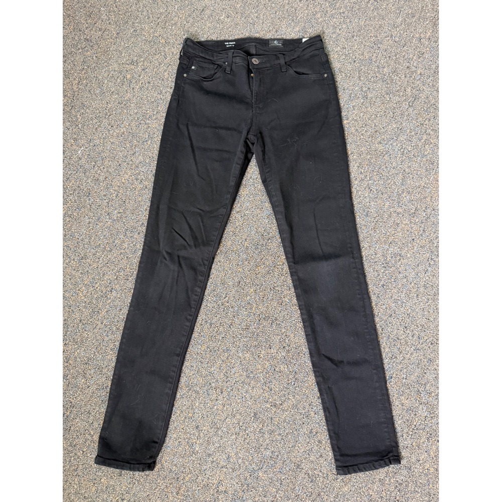 AG Adriano Goldschmied The Prima Cigarette Leg Skinny Black Jeans 27R EUC